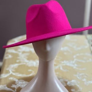 BARBIE Pink!! Wide brim Wool Fedora. UNISEX.